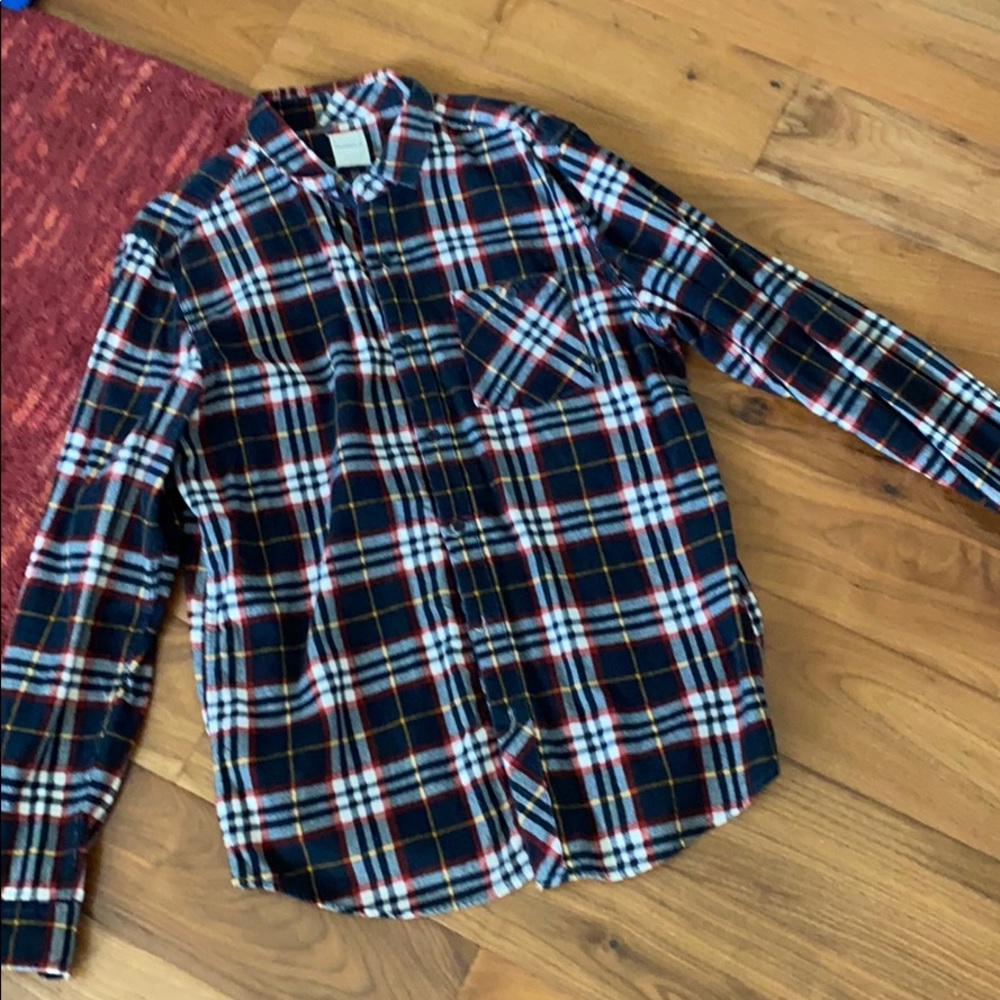 Split Men’s flannel long-sleeve shirt size L